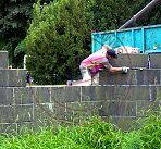 Abbau und Wiederaufmauerung von groformatigen Quadern, von Umfassungsmauern und Treppenanlagen.